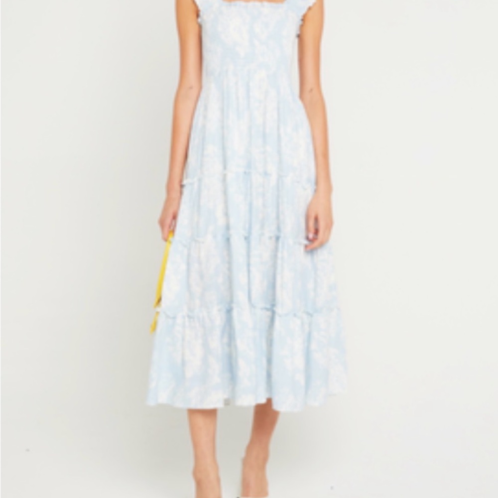Few Moda Calypso Floral Blue Maxi Dress